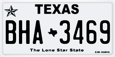 TX license plate BHA3469