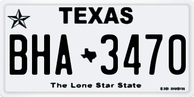 TX license plate BHA3470