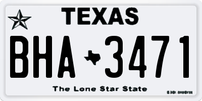 TX license plate BHA3471