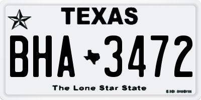 TX license plate BHA3472