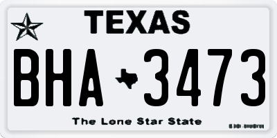TX license plate BHA3473