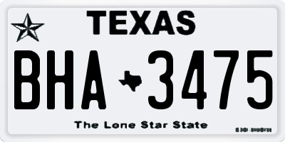 TX license plate BHA3475