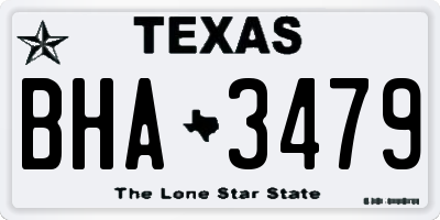 TX license plate BHA3479