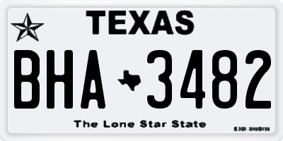 TX license plate BHA3482