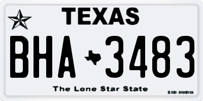 TX license plate BHA3483