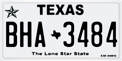 TX license plate BHA3484