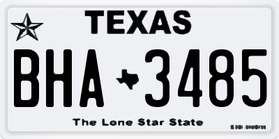 TX license plate BHA3485
