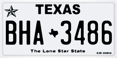TX license plate BHA3486