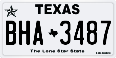 TX license plate BHA3487