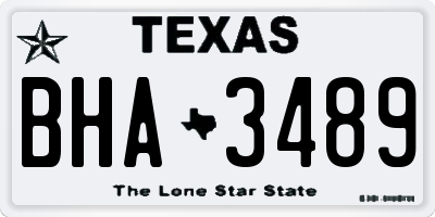 TX license plate BHA3489