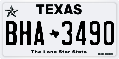 TX license plate BHA3490