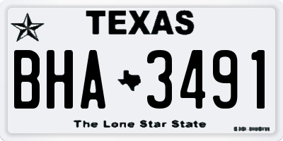 TX license plate BHA3491