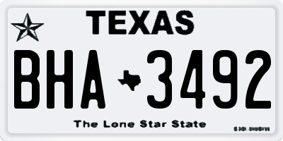 TX license plate BHA3492