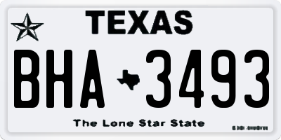 TX license plate BHA3493