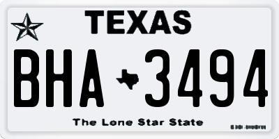TX license plate BHA3494