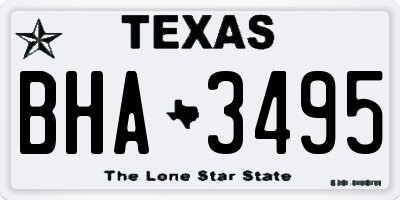 TX license plate BHA3495