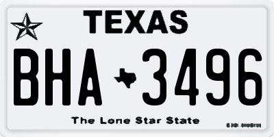 TX license plate BHA3496