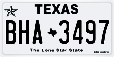 TX license plate BHA3497