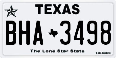 TX license plate BHA3498