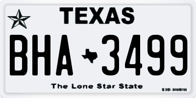 TX license plate BHA3499