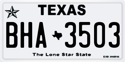 TX license plate BHA3503