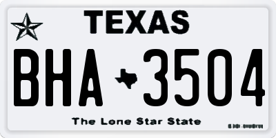 TX license plate BHA3504