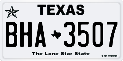 TX license plate BHA3507