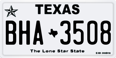 TX license plate BHA3508