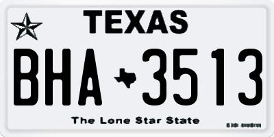 TX license plate BHA3513