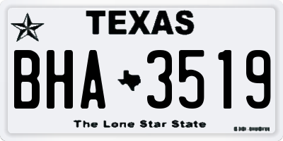 TX license plate BHA3519