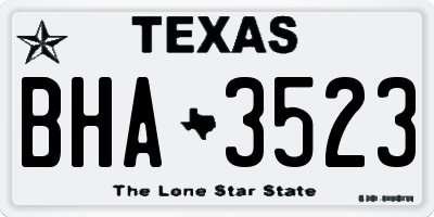 TX license plate BHA3523