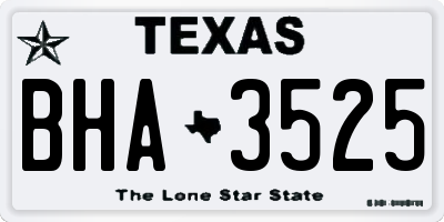 TX license plate BHA3525