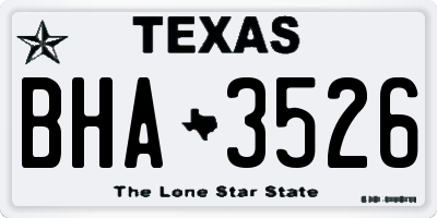 TX license plate BHA3526
