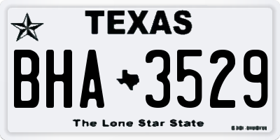 TX license plate BHA3529