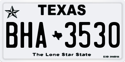TX license plate BHA3530