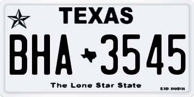 TX license plate BHA3545