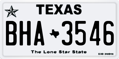 TX license plate BHA3546