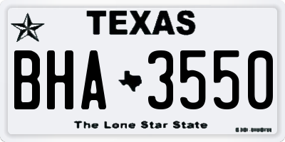 TX license plate BHA3550