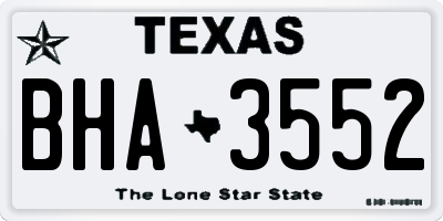 TX license plate BHA3552