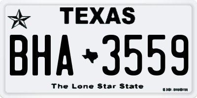 TX license plate BHA3559