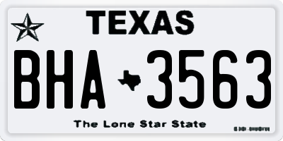 TX license plate BHA3563