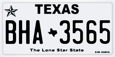 TX license plate BHA3565