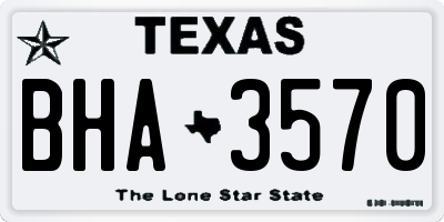 TX license plate BHA3570