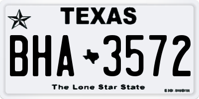 TX license plate BHA3572
