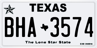 TX license plate BHA3574