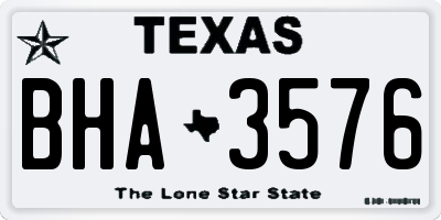 TX license plate BHA3576