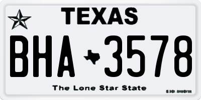 TX license plate BHA3578