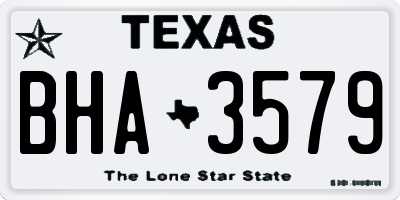 TX license plate BHA3579