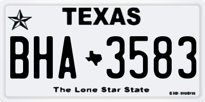 TX license plate BHA3583