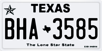 TX license plate BHA3585
